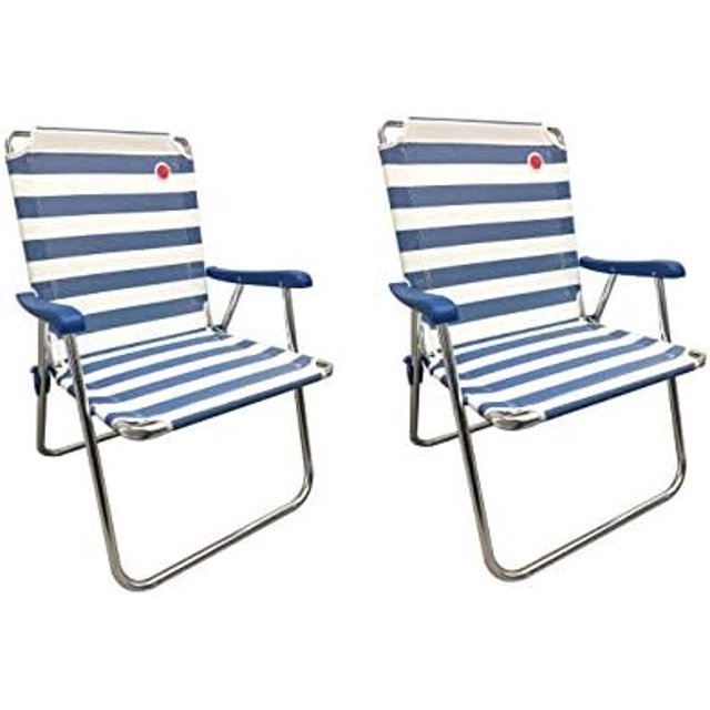New Standard Folding Camp/Lawn Chair (2 Pack) Blue/White