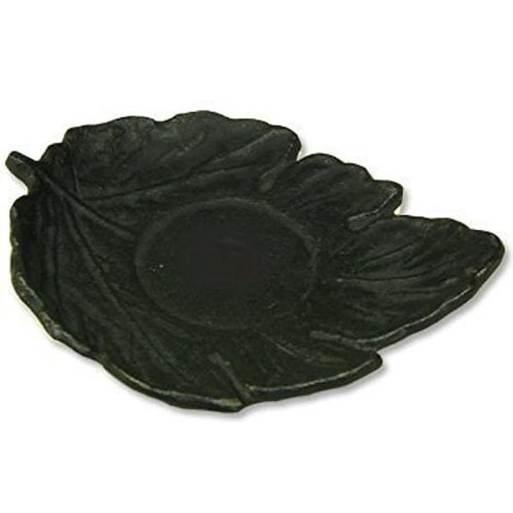 New Star International T7033 Cast Iron Coaster, Black Leaf