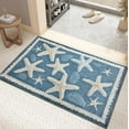 thumbnail image 1 of New Starfish Seashell Bath Mat Ocean Sea Theme, Soft and Absorbent Blue Bathroom Rugs Non-Slip Washable Beach Door Mat for Kitchen Entryway Decor ,15.75" W x 24.02" L,, 1 of 6