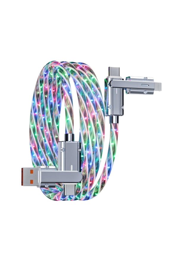 New Starry Sky LED Multicolor Fast Charging Cable,100W 4 charging c zinc data Cable Cable USB 1 alloy P0C3 LED fast in type usb