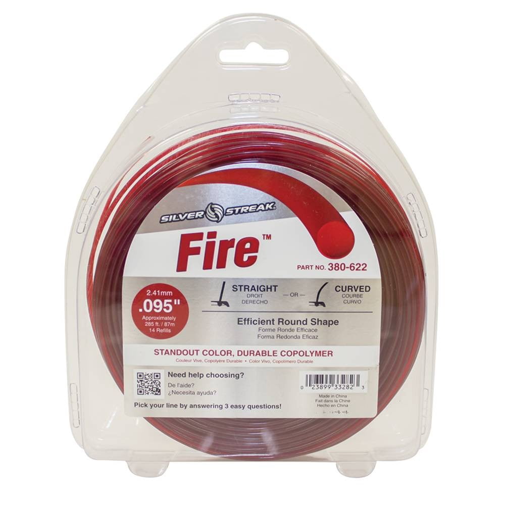 Stens 380-642 Silver Streak Fire Trimmer Line – .095 X 5 Lb Spool, Red