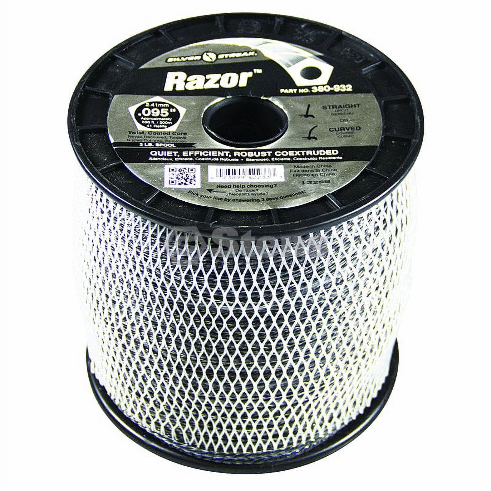 A Spool Razor Silver Streak Razor Trimmer Line for .095 3 lb. Spool, 380-932 ...
