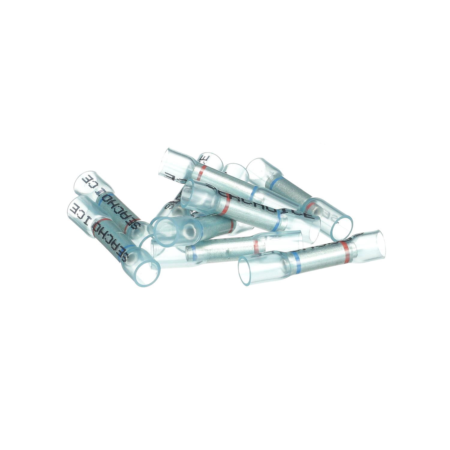 Seachoice 61401 Connettori Termorestringenti 3-in-1: Giunzioni Marine Per Fili 22-18 A 16-14, Rame Stagnato, Confezione Da 10, Blu