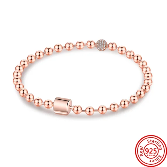 New Sterling Silver Crown Heart T-Bar Padlock Shiny Clasp Snake Chain Rose Gold Charms Bracelet DIY Making Luxury Jewelry