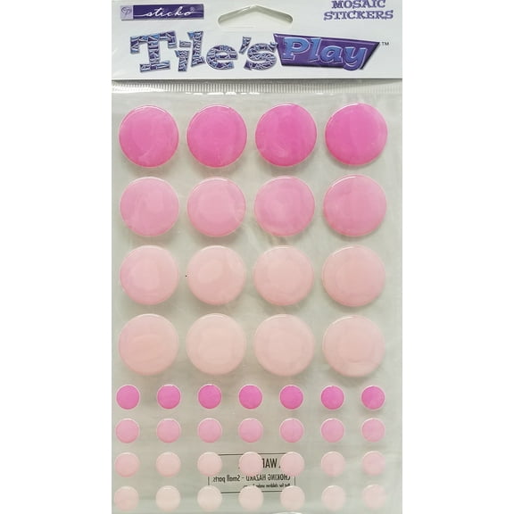 New Sticko Tiles Play Stickers Pink Circle Mosaic