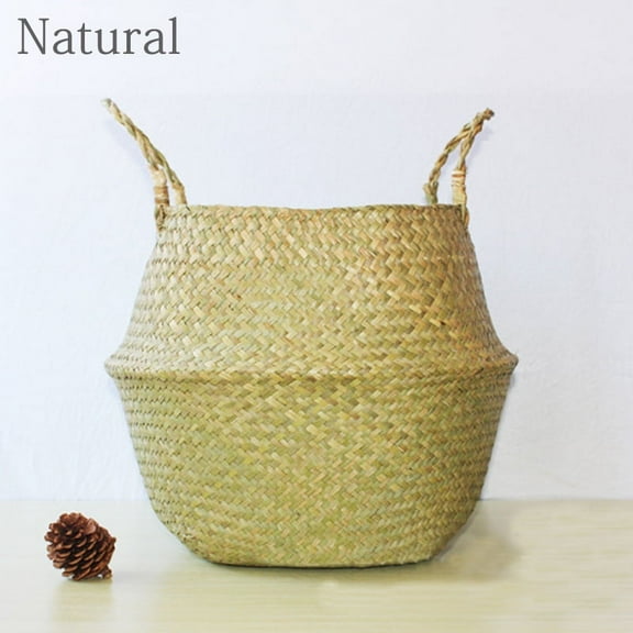 New Straw Weaving Flower Plant Pot Basket Grass Planter Basket Indoor Outdoor Flower Pot Plant Containers Dirty Basket