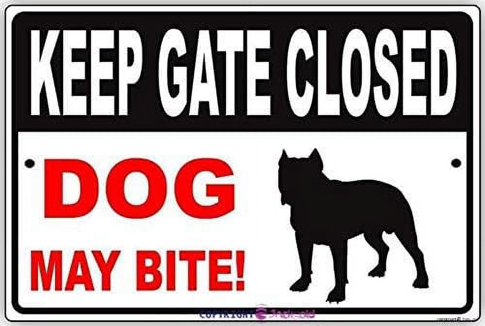 Targa In Metallo Per Cane 'Keep Gate Closed' - Divertente Cartello 20x30 Cm Per Recinto E Casa - Regalo Per Amanti Dei Cani