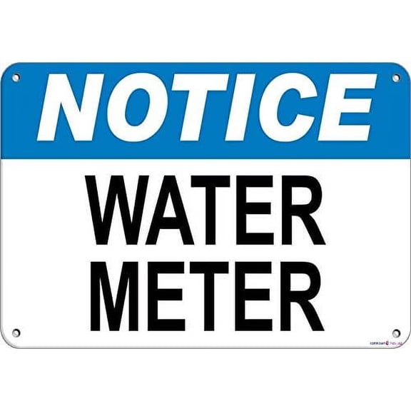 New Street Sign Warning Notice Water Meter Hazard Hazard Labels Sign Warning Size: 12 x 16 inch