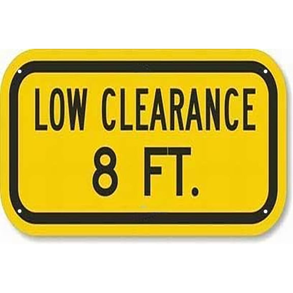 New Street Sign Warning Plaque Wall Decor Low 8 Ft. Sign Safety Sign Caution Sign for Street Road Outdoor Indoor 8 X 12 Inch