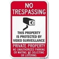 thumbnail image 1 of New Aluminum Sign No Trespassing - This Property is Protected by Video Surveillance - Private Sign|Indoor and Outdoor Wall Decoration Garage Street Yard Metal Tin Sign 8x12 inches, 1 of 5