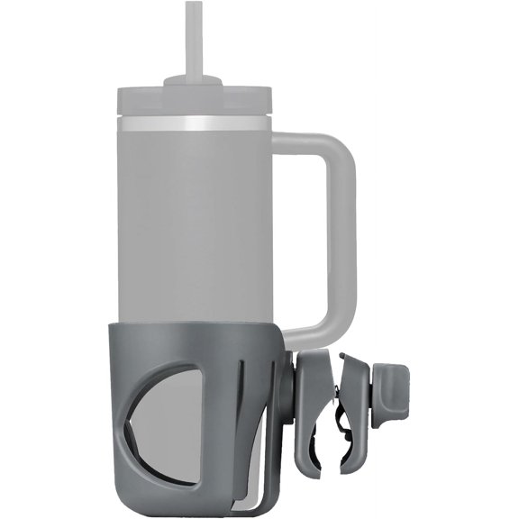 New Stroller Cup Holder Compatible With Stanley Quencher H2.0 (30 & 40 Oz. Models), Also Applicable on Stanley IceFlow (20 & 30 Oz. Models) - Gray