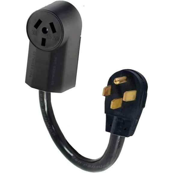 New Style 4-Pin 14-50P Male Plug To Old Style 3-Pin 10-50R Plugin Receptacle Outlet Adapter, Electrical Power Connector Cord Converter, NEMA, Compatible With Stoves Ovens & Ranges. FX1344