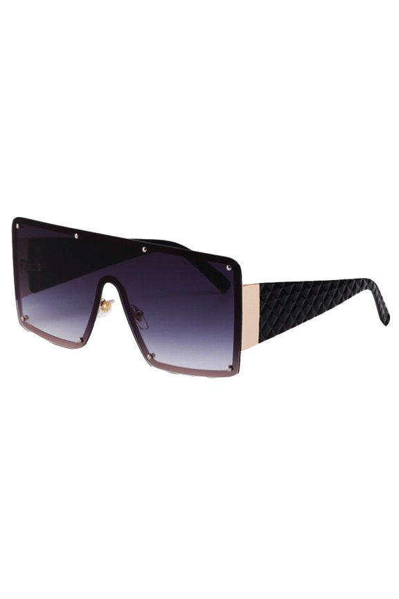 New Style Big Square Frame Rivet Sunglasses Metal Frame Polycarbonate Lenses Universal Fit Unisex