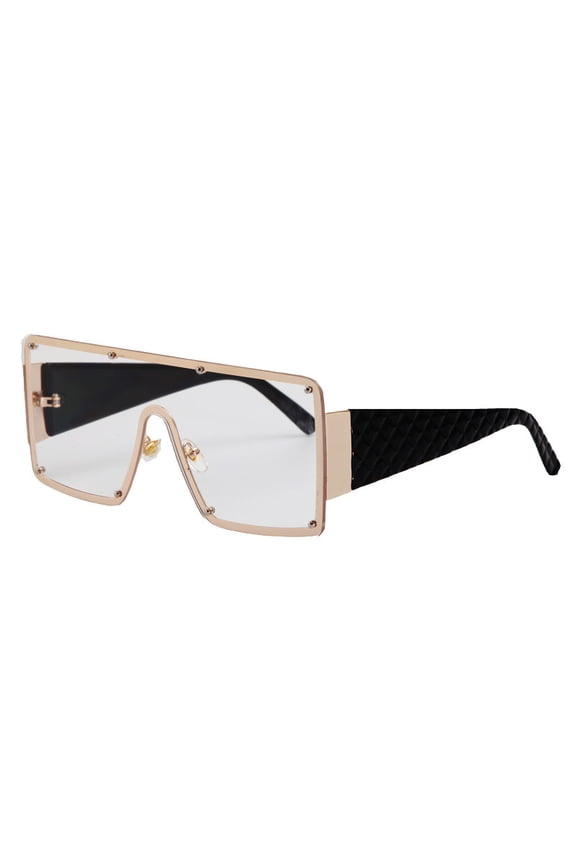 New Style Big Square Frame Rivet Sunglasses Metal Frame Polycarbonate Lenses Universal Fit Unisex