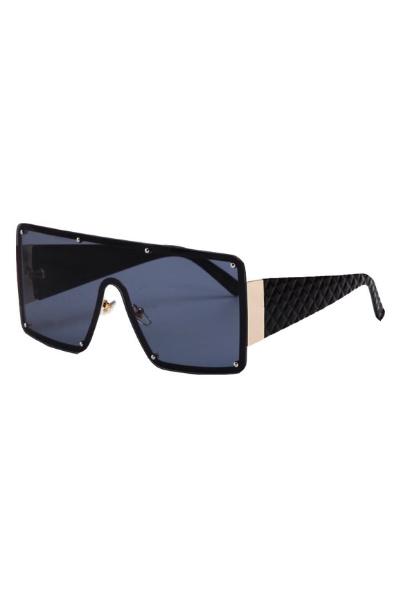 New Style Big Square Frame Rivet Sunglasses Metal Frame Polycarbonate Lenses Universal Fit Unisex