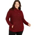 thumbnail image 1 of New Style & Co Women's Plus Envelope Collar Button-Trim Sweater Red Size 1X, 1 of 2