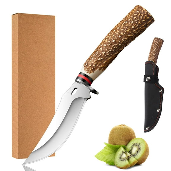 New Style Fixed Blade Multi-purpose Knives Set with Durable Nylon Sheath Cover, Selected Stainless Steel Outdoor BBQ Knife with Cool Comfortable Grip. Amazing Knife Gift for Chef & Collectors
