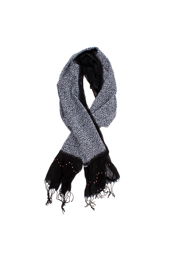 New Style Leopard Printing Light Brown, Light Blue Scarf