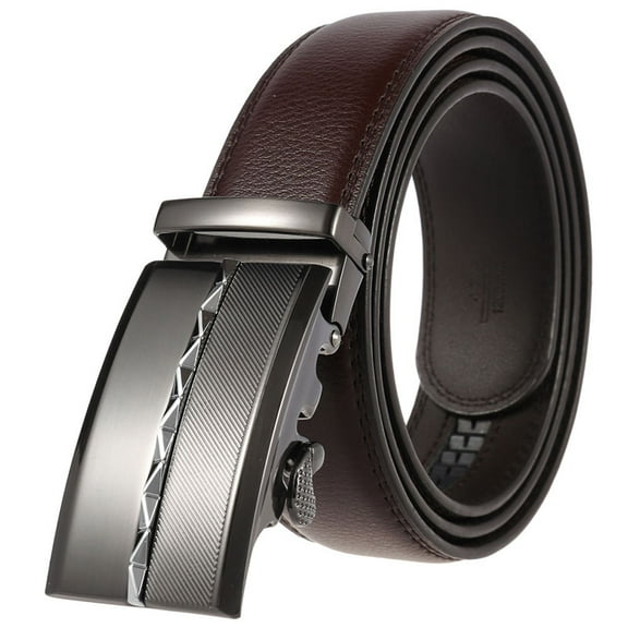 New Style Men’s Genuine Leather Ratchet Dress Belt with Automatic Buckle Brand Luxury Business Belt Strap for Men Male Best Gift