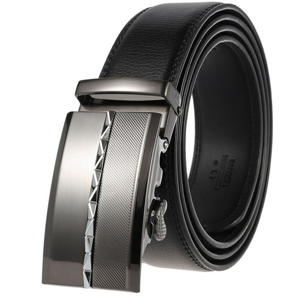 New Style Men’s Genuine Leather Ratchet Dress Belt with Automatic Buckle Brand Luxury Business Belt Strap for Men Male Best Gift