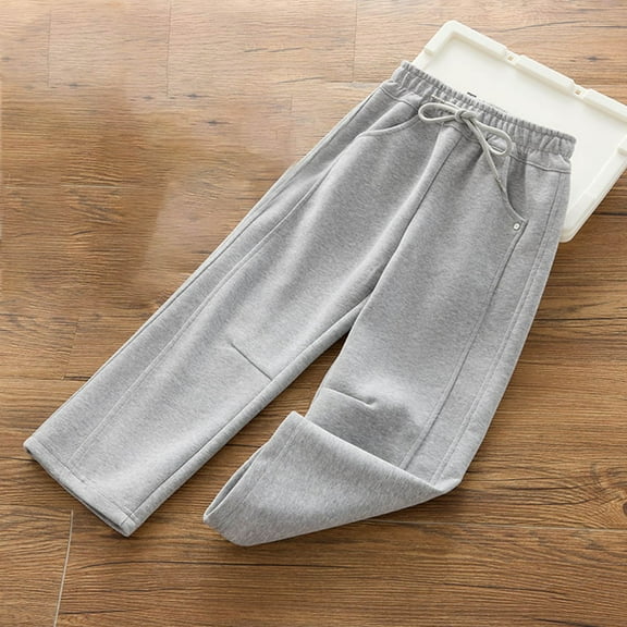 New Style Pants for Girls Trendy Solid Full Length Pants Loose Kids Trousers Girls with Pocket Soft Comfort Girls Jeans Size 10