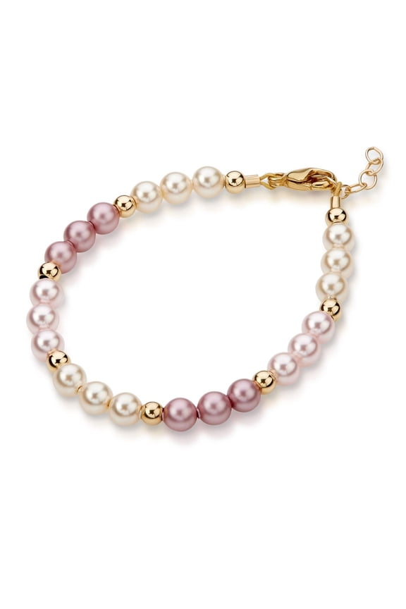 New Style! Rose, cream and Pink pearls sectional child bracelet. Great gift! (B2118)