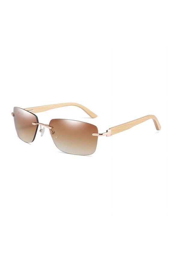 New Style Square Frameless Sunglasses with Spring Hinges and UV400 Protection for Enhanced Visual Clarity