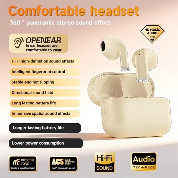 New Style True Wireless 5.3 In-Ear Smart Confortable Mini Headset Video Earbuds Music Couples TWS HIFI Bass 9D Stereo HD Calling Earphones for Android for Iphone Cellphone Sport Earpieces