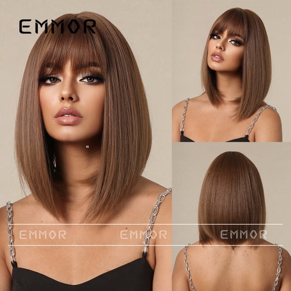 New Style Wig for Women, Internet Celebrity Collarbone Short Straight Hair, Gradient Blonde, Realistic Scalp, Natural Medium-Length Full Wig