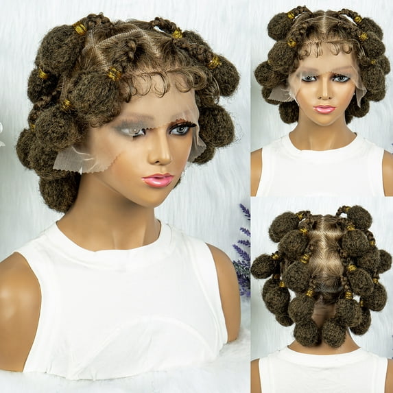 New Styles Special Synthetic Full Lace Knotless Box Braided Wigs with Baby Hair for Women HD Lace Frontal Short Braiding Wigs Daily Use 1B/27 Color