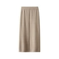 thumbnail image 1 of New Summer Arrivals SMihono Fashion Skirts for Women 2025 Trendy Women Skirt Simple Solid Color High Waisted Vent Back Woolen Straight Skirt Beige Free Size, 1 of 6