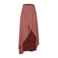 thumbnail image 1 of New Summer Arrivals SMihono High Waist Wrap Skirt with Shorts Flowy Skirts for Women Trendy Summer Ruffle High Low Maxi Skirt with Slit Wine 8, 1 of 4