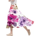 thumbnail image 1 of New Summer Arrivals SMihono Long Skirts for Women Fashion Floral Print Boho Maxi Skirt Elastic High Wasit Pleated A-Line Flowy Beach Skirts Hot Pink 14, 1 of 7