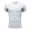 thumbnail image 1 of New Summer Arrivals YLSDY Men's Athletic Short Sleeve Stretch Compression Shirts Performance T-Shirt Running Workout Tops Quick Dry Baselayer White S, 1 of 6