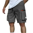 thumbnail image 1 of New Summer Arrivals YLSDY Men's Cargo Shorts Twill Cotton Running Hiking Short Casual Elastic Waist Camping Travel Short with Multi-Pockets Dark Gray XXL, 1 of 5