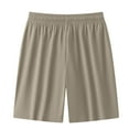 thumbnail image 1 of New Summer Arrivals YLSDY Unisex Athletic Shorts Ice Silk Quick Drying Stretch Shorts for Women Men Summer Workout Gym with Zipper Pockets Khaki L, 1 of 5