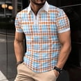 thumbnail image 1 of New Summer Fashion Men's Polo Shirt Striped Printed Checkered Lapel Men's Short-Sleeved Outdoor Casual Sports Men's Shirt, 1 of 6
