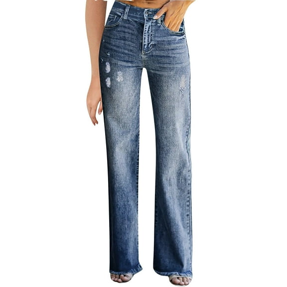 GaThRRgYP Women's Jeans Under $20, Women's Classic Fashion Retro Loose Fitting Denim Pants Denim Pants