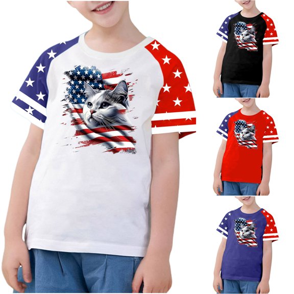 New Summer Graphic Tees Kids Loose Boys and Girls Short Sleeve Tops Crewneck Print Blouses & Shirts Quick Drying Unisex Girls Short Sleeve Tops