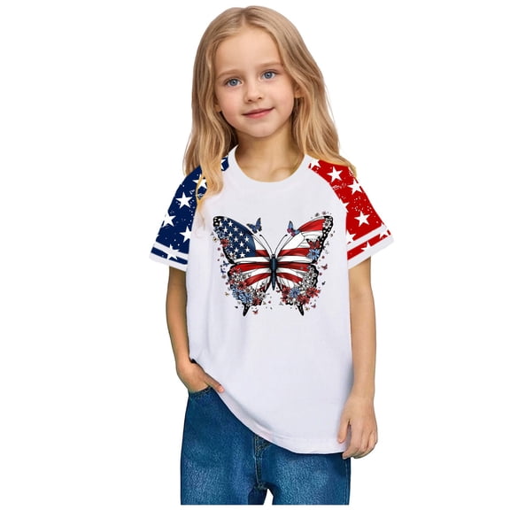 New Summer Graphic Tees Kids Loose Boys and Girls Short Sleeve Tops Crewneck Print Blouses & Shirts Stretchable Unisex Girls Short Sleeve Tops