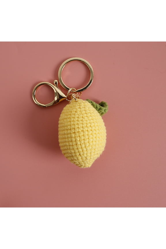 New Summer Handmade Crocheted Fruit Pendants, Knitted Yarn Keychains, Exquisite Finished Hanging Decorations