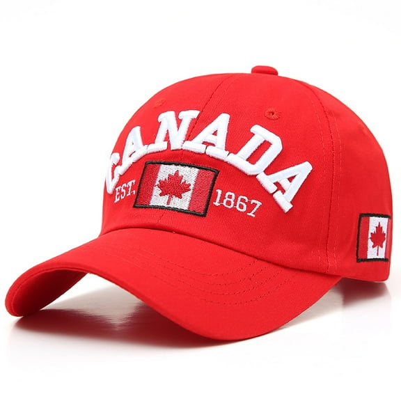 New Summer Men's Baseball Cap Hip Hop Embroidery Letter Canada Cap Ladies Men's Hombre Hat Casual Hip-hop Hat Canada Dad Hat Maple Leaf Flag Cap Embroidered Unisex