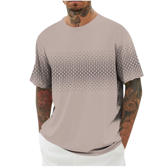 New Summer Mens Tops Shirts 2025 Plus Size Fashion Print Round Neck Casual Fashion Short Sleeve Round-Neck Blouses Shirts