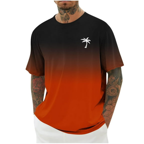 New Summer Mens Tops Shirts 2025 Plus Size Fashion Print Round Neck Casual Fashion Short Sleeve Round-Neck Blouses Shirts