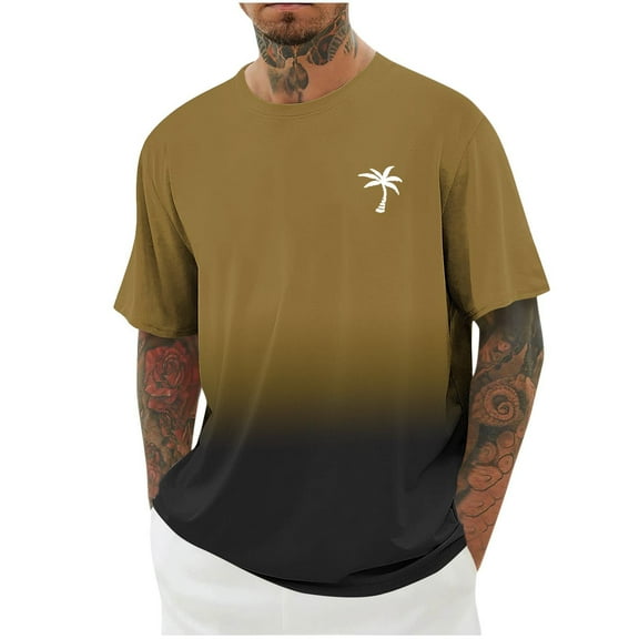 New Summer Mens Tops Shirts 2025 Plus Size Fashion Print Round Neck Casual Fashion Short Sleeve Round-Neck Blouses Shirts