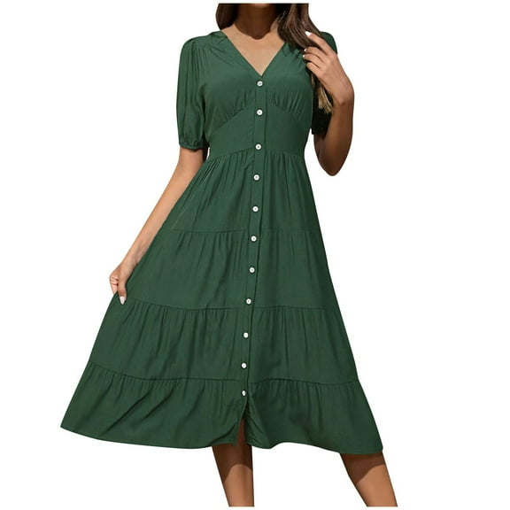 New Summer Plus Size Dresses for Women 2024 Fashion Solid Color Loose Fitting Dress