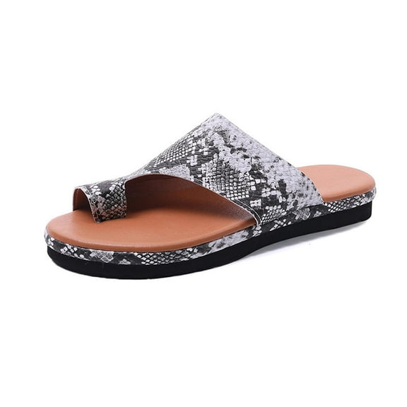 New Summer Plus Size Women's Shoes, Leather Slippers, Hollow Sandals