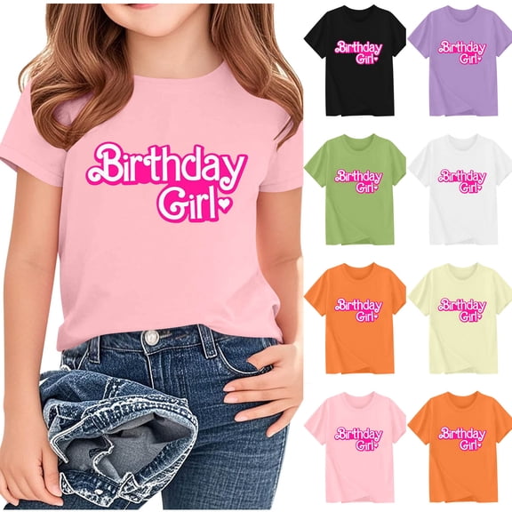 New Summer Short Sleeve Shirts for Girls Cute Boys and Girls Short Sleeve Tops Crewneck Print Blouses & Shirts Comfort Soft Unisex T Shirts for Boys