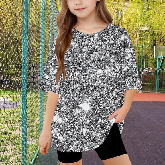 New Summer Short Sleeve Tops Girls Fashion Boys and Girls Short Sleeve Tops Crewneck Print Blouses & Shirts Comfort Soft Unisex T Shirts for Girls
