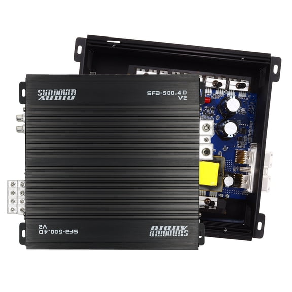 Sundown Audio 4 Channel Full Range Car Amplifier, 500 Watt RMS x 4 at 1 Ohm, Variable Crossovers, Bass Boost and Protection
